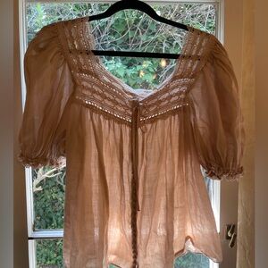 Dusty pink cotton blouse by doen size XL
